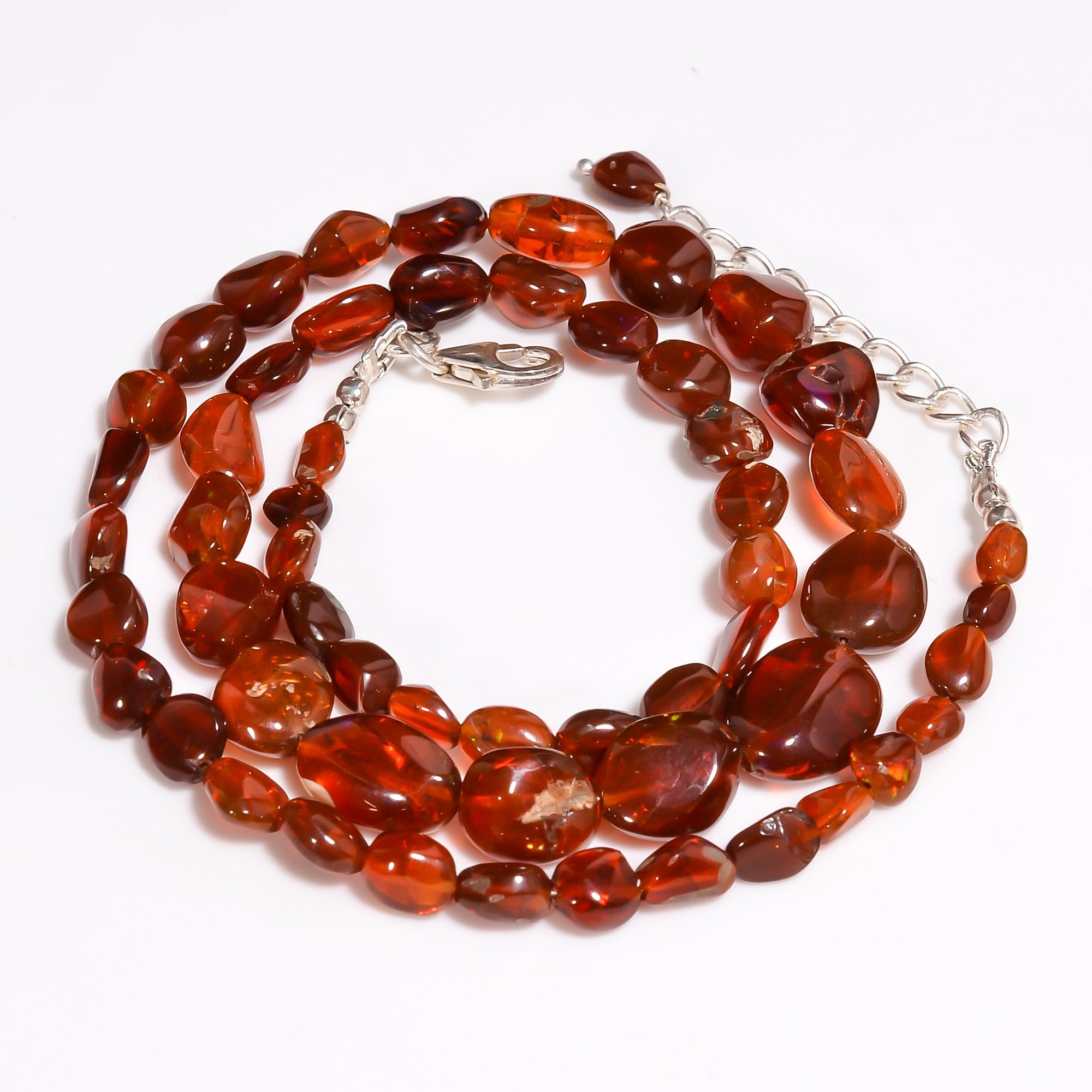 chocolate opal with matrix natural gemstone tumbled shape smooth necklace